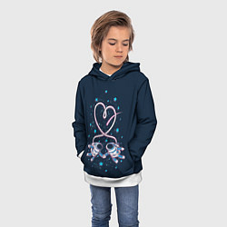 Толстовка-худи детская Космическая любовь Cosmic love, цвет: 3D-белый — фото 2