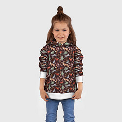 Толстовка-худи детская Лесная лисичка паттерн, цвет: 3D-белый — фото 2