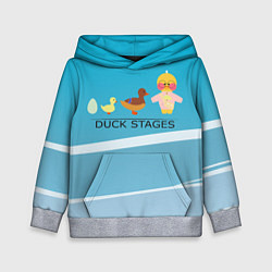 Толстовка-худи детская Duck stages 3D, цвет: 3D-меланж