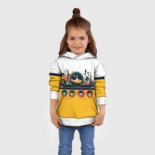 Детская толстовка Yellow Submarine Мультфильм 3D / 3D-Белый – фото 4