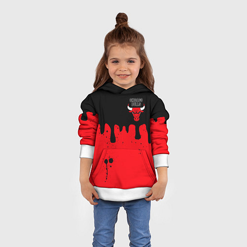 Детская толстовка Chicago Bulls Чикаго Буллз Логотип / 3D-Белый – фото 4