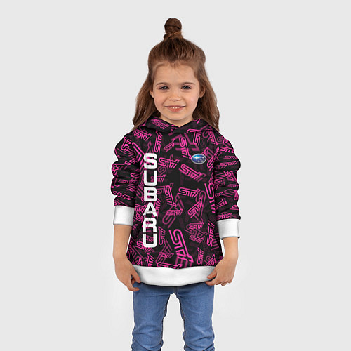 Детская толстовка SUBARU STI PATTERN / 3D-Белый – фото 4