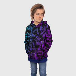 Толстовка-худи детская STI NEON PATTERN, цвет: 3D-синий — фото 2