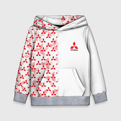 Толстовка-худи детская Mitsubishi Mini logo Half pattern, цвет: 3D-меланж