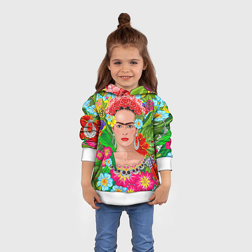 Детская толстовка Фрида Кало Мексика Художник Феминист 3D / 3D-Белый – фото 4