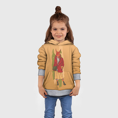 Детская толстовка Белка на стиле / 3D-Меланж – фото 4