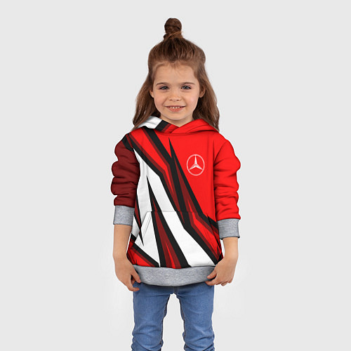 Детская толстовка MERCEDES BENZ АБСРАКЦИЯ КРАСНАЯ / 3D-Меланж – фото 4