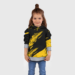 Толстовка-худи детская BLACK AND YELLOW GRUNGE ГРАНЖ, цвет: 3D-меланж — фото 2