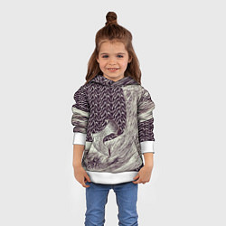Толстовка-худи детская Доспехи Викинга, цвет: 3D-белый — фото 2