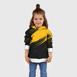 Толстовка-худи детская Black and yellow grunge, цвет: 3D-белый — фото 2