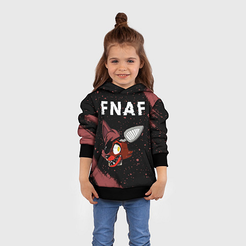 Детская толстовка FIVE NIGHTS AT FREDDYS - ФОКСИ Краска / 3D-Черный – фото 4