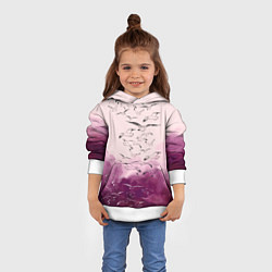 Толстовка-худи детская Птицы на небе, цвет: 3D-белый — фото 2