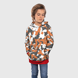Толстовка-худи детская Orange Camo, цвет: 3D-красный — фото 2