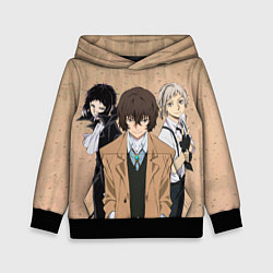 Толстовка-худи детская Великий из бродячих псов, Дазай Осаму, Ацуши Накад, цвет: 3D-черный