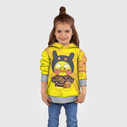 Толстовка-худи детская Лалафанфан-утка в свитере, цвет: 3D-меланж — фото 2
