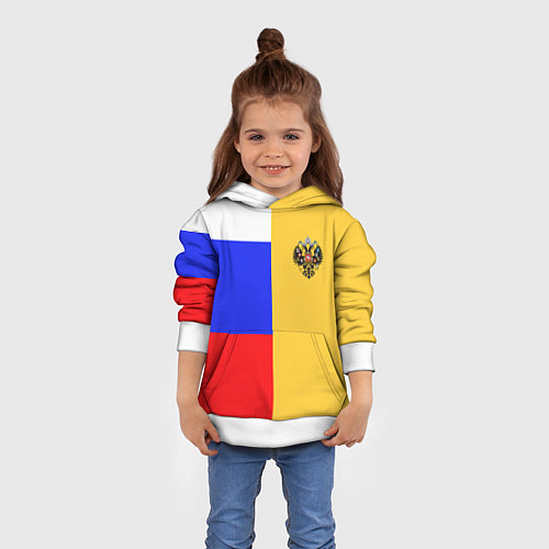 Детская толстовка Имперское знамя ТРИКОЛОР / 3D-Белый – фото 4