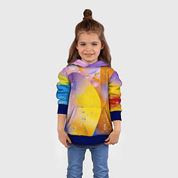 Толстовка-худи детская Градиент Яркие Пузыри, цвет: 3D-синий — фото 2