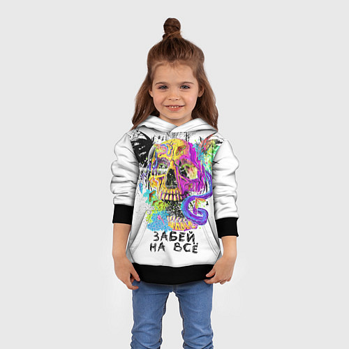 Детская толстовка Череп забей / 3D-Черный – фото 4