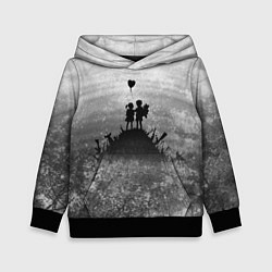 Толстовка-худи детская Бэнкси Дети Любовь Banksy, цвет: 3D-черный