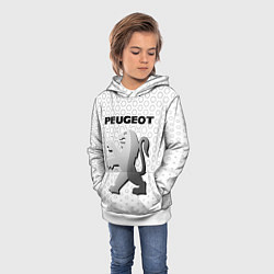 Толстовка-худи детская PEUGEOT Соты, цвет: 3D-белый — фото 2