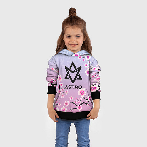 Детская толстовка ASTRO ЦВЕТЫ САКУРЫ / 3D-Черный – фото 4