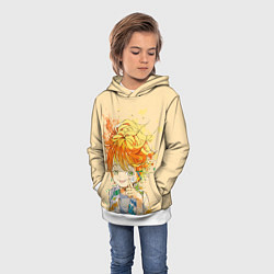 Толстовка-худи детская Позитивная Эмма, цвет: 3D-белый — фото 2