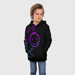 Толстовка-худи детская Neon Bored Half pattern, цвет: 3D-черный — фото 2
