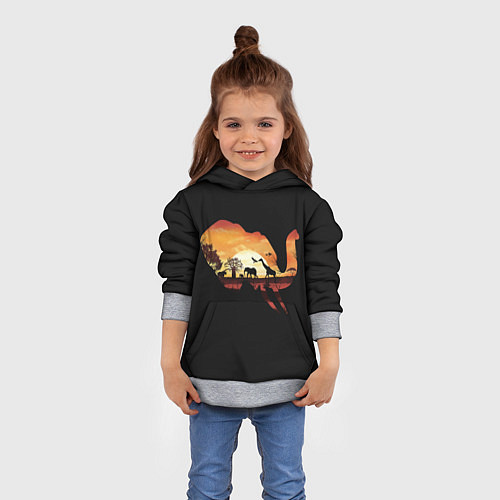 Детская толстовка Душа природы - слон / 3D-Меланж – фото 4