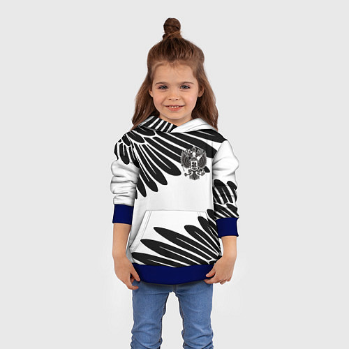 Детская толстовка ГЕРБ РОССИИ КРЫЛЬЯ СВОБОДЫ / 3D-Синий – фото 4