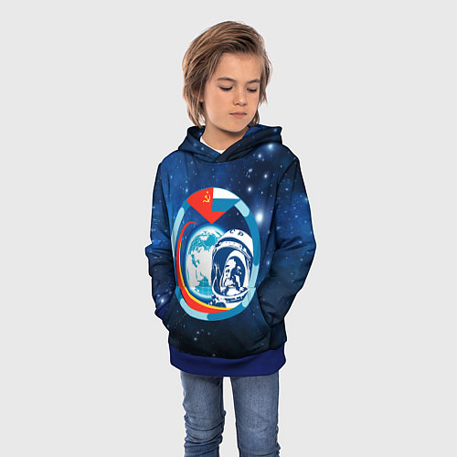 Детская толстовка Первый Космонавт Юрий Гагарин 3D 3 / 3D-Синий – фото 3