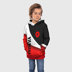 Толстовка-худи детская ЯМАХА - СПОРТИВНЫЙ КАРБОН, цвет: 3D-красный — фото 2
