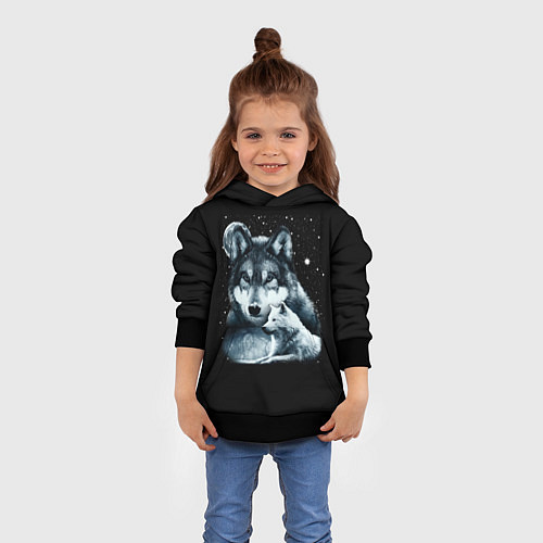 Детская толстовка Ночные Волки / 3D-Черный – фото 4