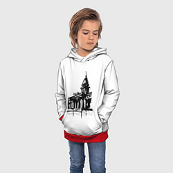 Толстовка-худи детская Исаакиевский собор в ночи, цвет: 3D-красный — фото 2