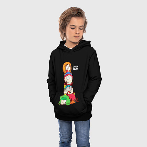 Детская толстовка Южный парк персонажи - South Park / 3D-Черный – фото 3