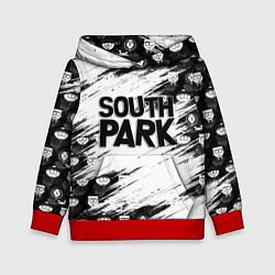Толстовка-худи детская Южный парк - персонажи и логотип South Park, цвет: 3D-красный