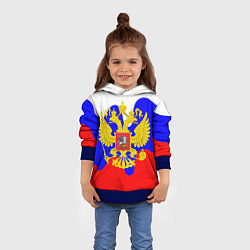 Толстовка-худи детская Герб россии герб, цвет: 3D-синий — фото 2
