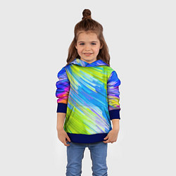 Толстовка-худи детская Color vanguard pattern Raster, цвет: 3D-синий — фото 2