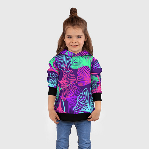 Детская толстовка Neon color pattern Fashion 2023 / 3D-Черный – фото 4