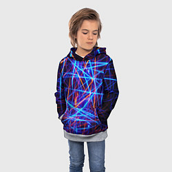 Толстовка-худи детская Neon pattern Fashion 2055, цвет: 3D-меланж — фото 2