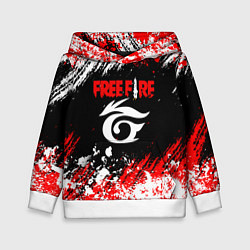 Толстовка-худи детская Free Fire брызги красок, цвет: 3D-белый