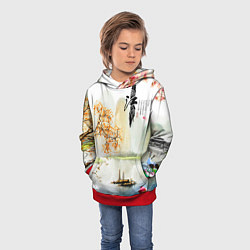 Толстовка-худи детская China Landscape, цвет: 3D-красный — фото 2