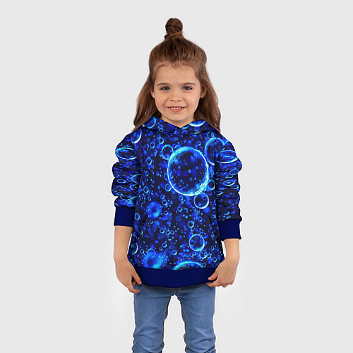 Детская толстовка Пузыри воздуха в воде Pattern / 3D-Синий – фото 4