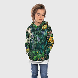 Толстовка-худи детская Цветы Темный Сад, цвет: 3D-белый — фото 2