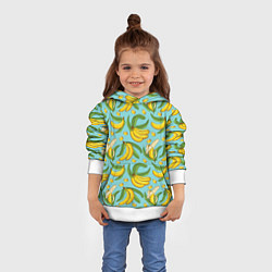 Толстовка-худи детская Banana pattern Summer Fashion 2022, цвет: 3D-белый — фото 2