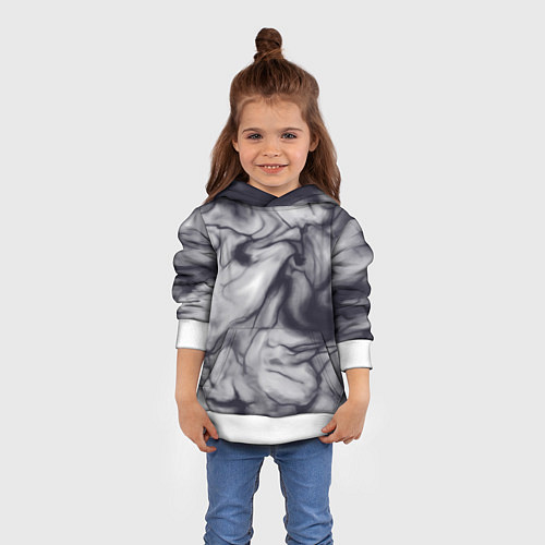 Детская толстовка Бело-черный тай-дай / 3D-Белый – фото 4