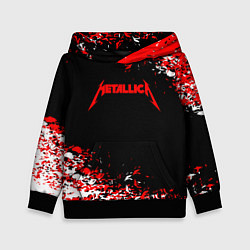 Детская толстовка Metallica текстура белая красная