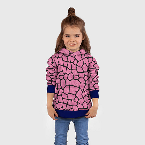 Детская толстовка Шерсть розового жирафа / 3D-Синий – фото 4