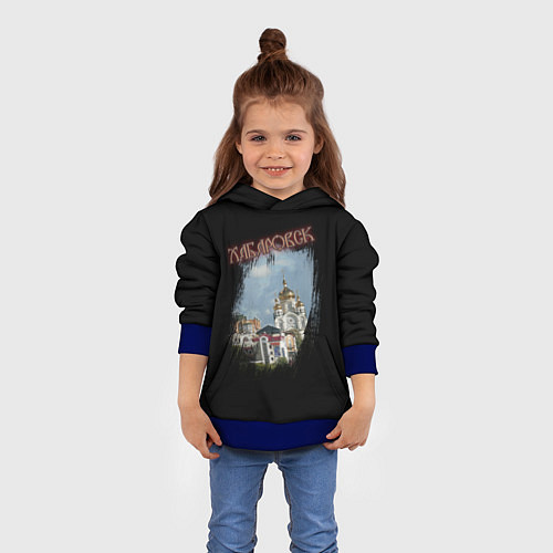 Детская толстовка Город Хабаровск / 3D-Синий – фото 4