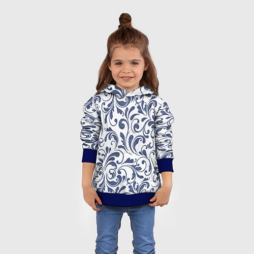 Детская толстовка Гжелевый рисунок / 3D-Синий – фото 4