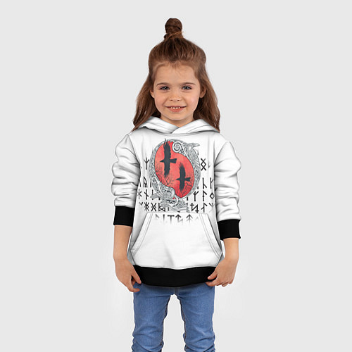 Детская толстовка Скандинавские вороны / 3D-Черный – фото 4